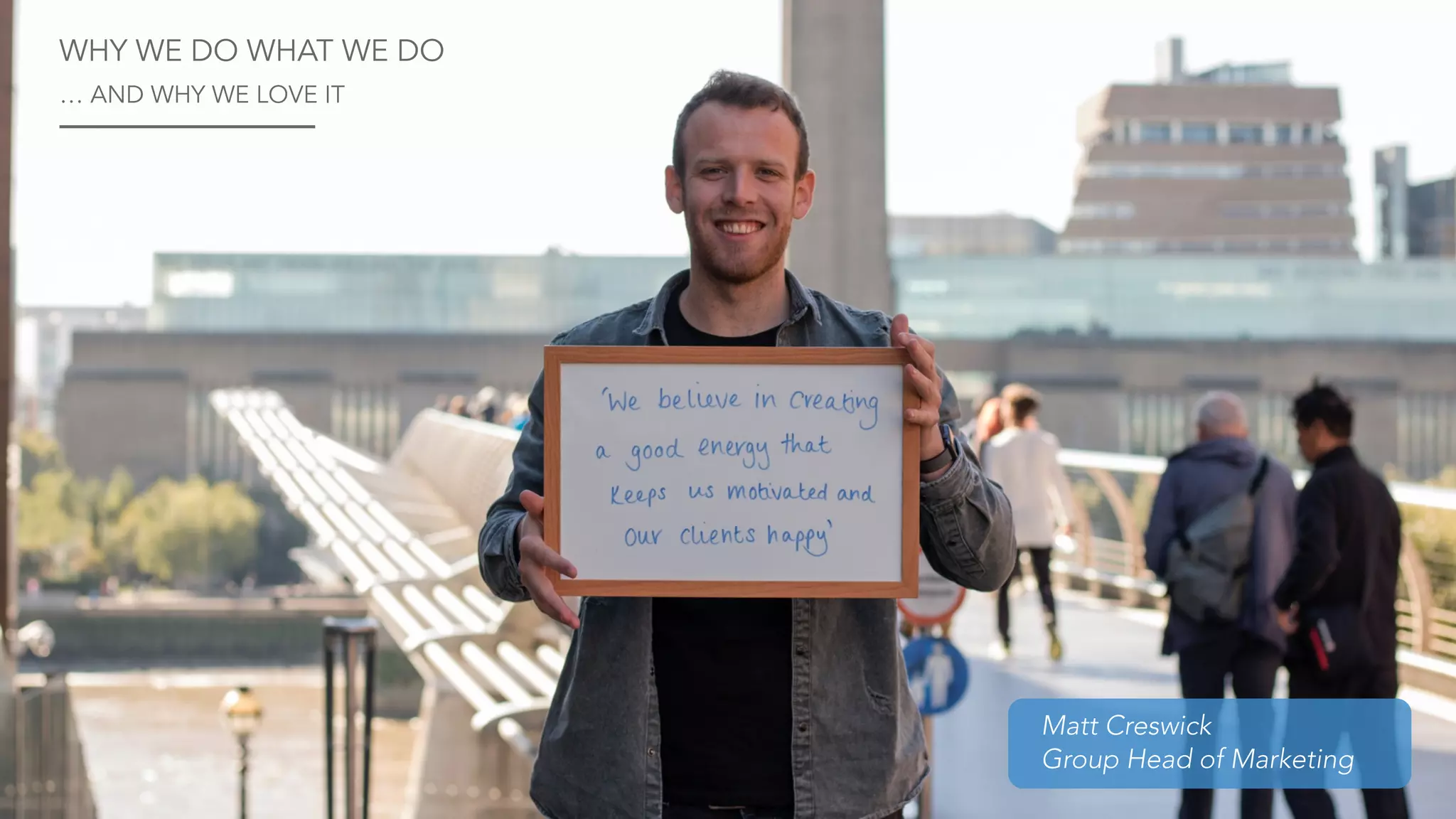 WHY WE DO WHAT WE DO
… AND WHY WE LOVE IT
Matt Creswick
Group Head of Marketing
 