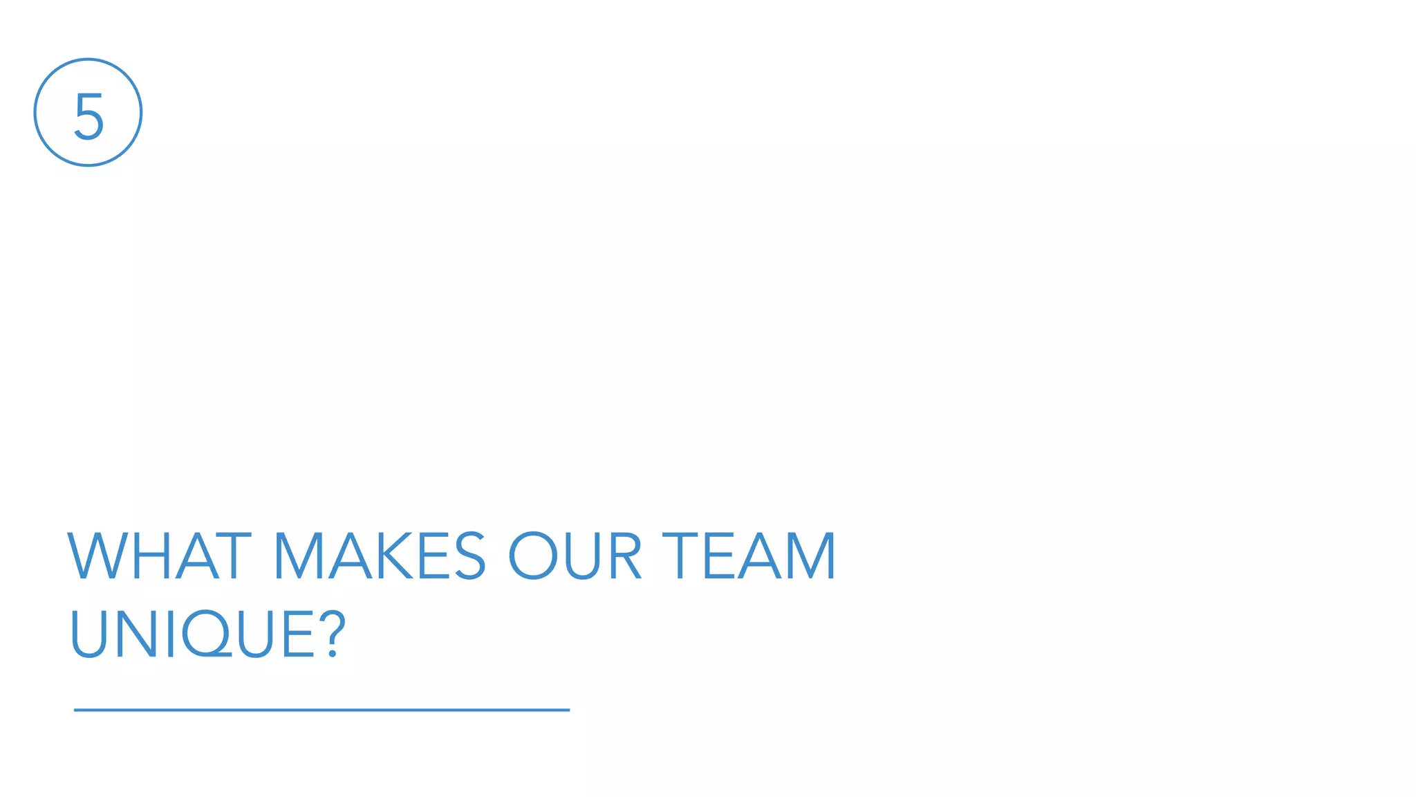 WHAT MAKES OUR TEAM
UNIQUE?
5
 