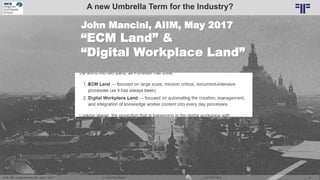 Dr. Ulrich Kampffmeyer 25„ECM, EIM, Content Services, IIM – what‘s next? “ DCX EXPO 2018
John Mancini, AIIM, May 2017
“ECM...