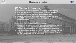 Dr. Ulrich Kampffmeyer 82„ECM, EIM, Content Services, IIM – what‘s next? “ DCX EXPO 2018
Electronic Invoicing
[9] Electron...