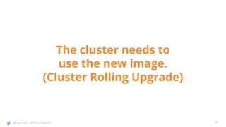 @joatmon08 @TWTechTalksNYC
The cluster needs to
use the new image.
(Cluster Rolling Upgrade)
72
 