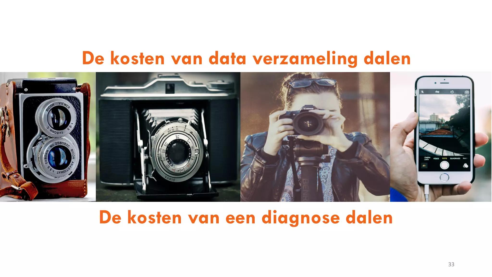 33
De kosten van data verzameling dalen
De kosten van een diagnose dalen
 