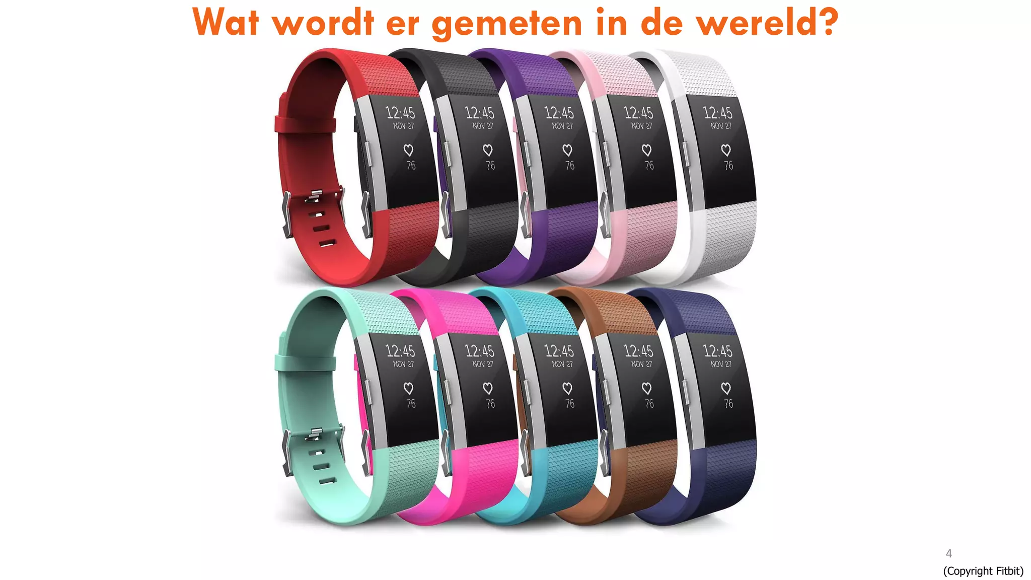 4
Wat wordt er gemeten in de wereld?
(Copyright Fitbit)
 