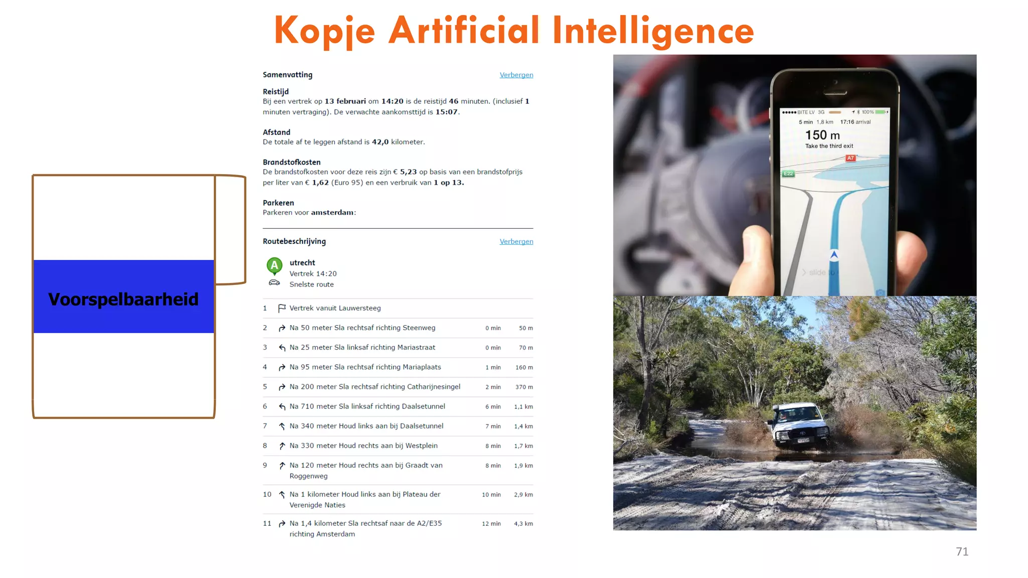 Voorspelbaarheid
Kopje Artificial Intelligence
71
 