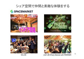 とびっきりParty Market with PERRIERうちスタ
11
シェア空間で仲間と素敵な体験をする
 