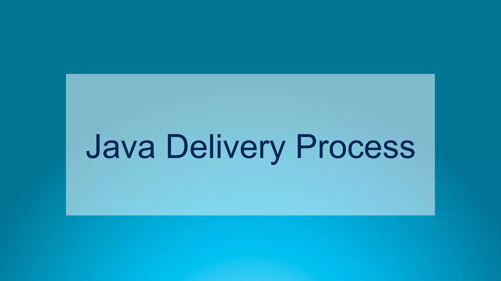 12
Java Delivery Process
 