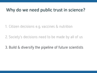 Why do we need public trust in science?
 