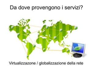 Virtualizzazone / globalizzazione della rete
12
Da dove provengono i servizi?
 