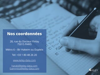 Keley Data La performance de l’emailing
Nos coordonnées
28, rue du Docteur Finlay
75015 PARIS
Métro 6 – Bir Hakeim ou Dupl...