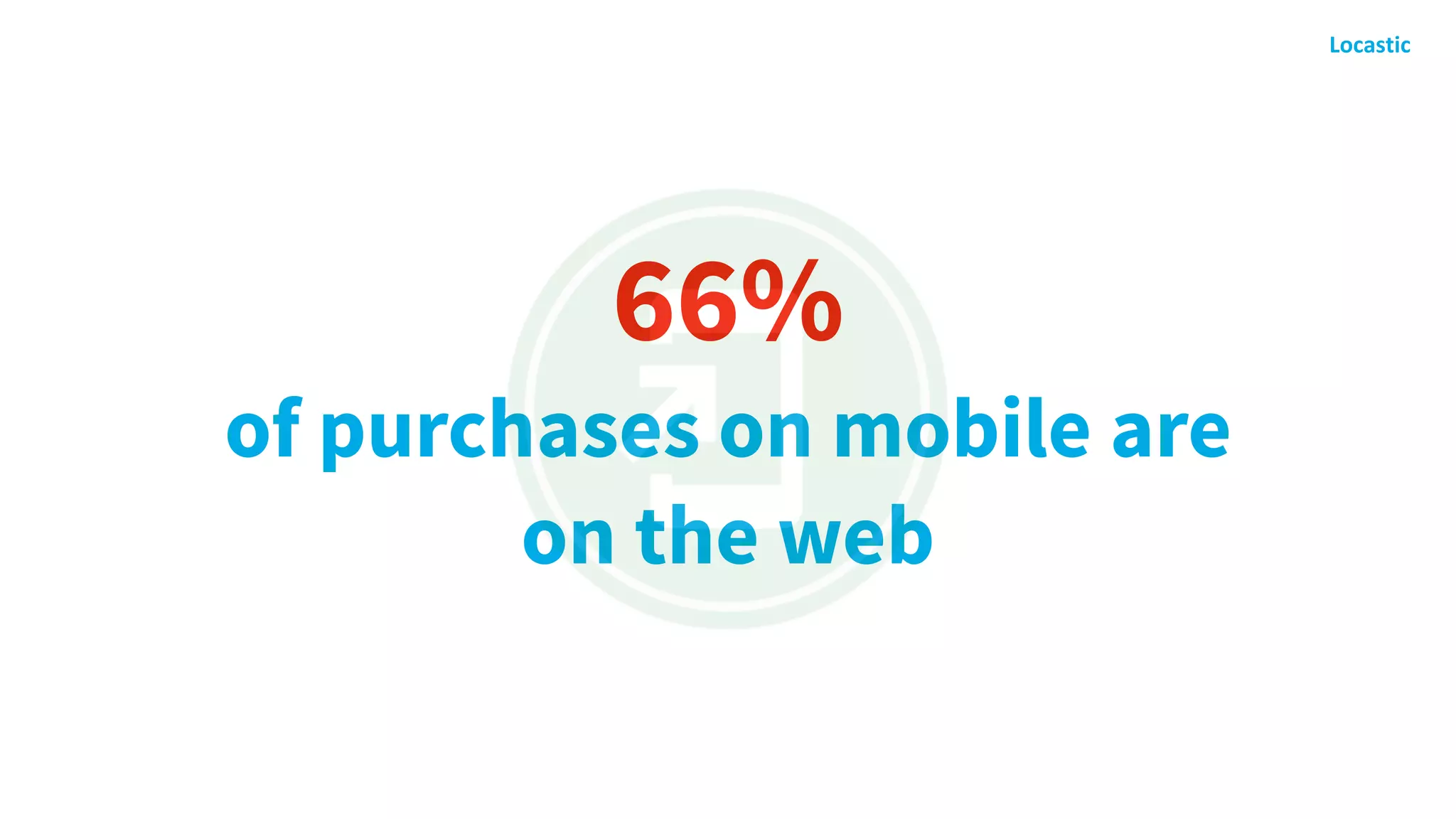66%
of purchases on mobile are
on the web
 