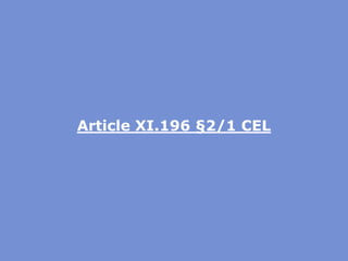 Titel
Article XI.196 §2/1
5
 The author of a scientific article…
-> no books, or chapter or contribution in a (congress) ...