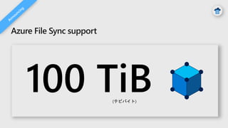 Azure File Sync support
(テビバイト)
 