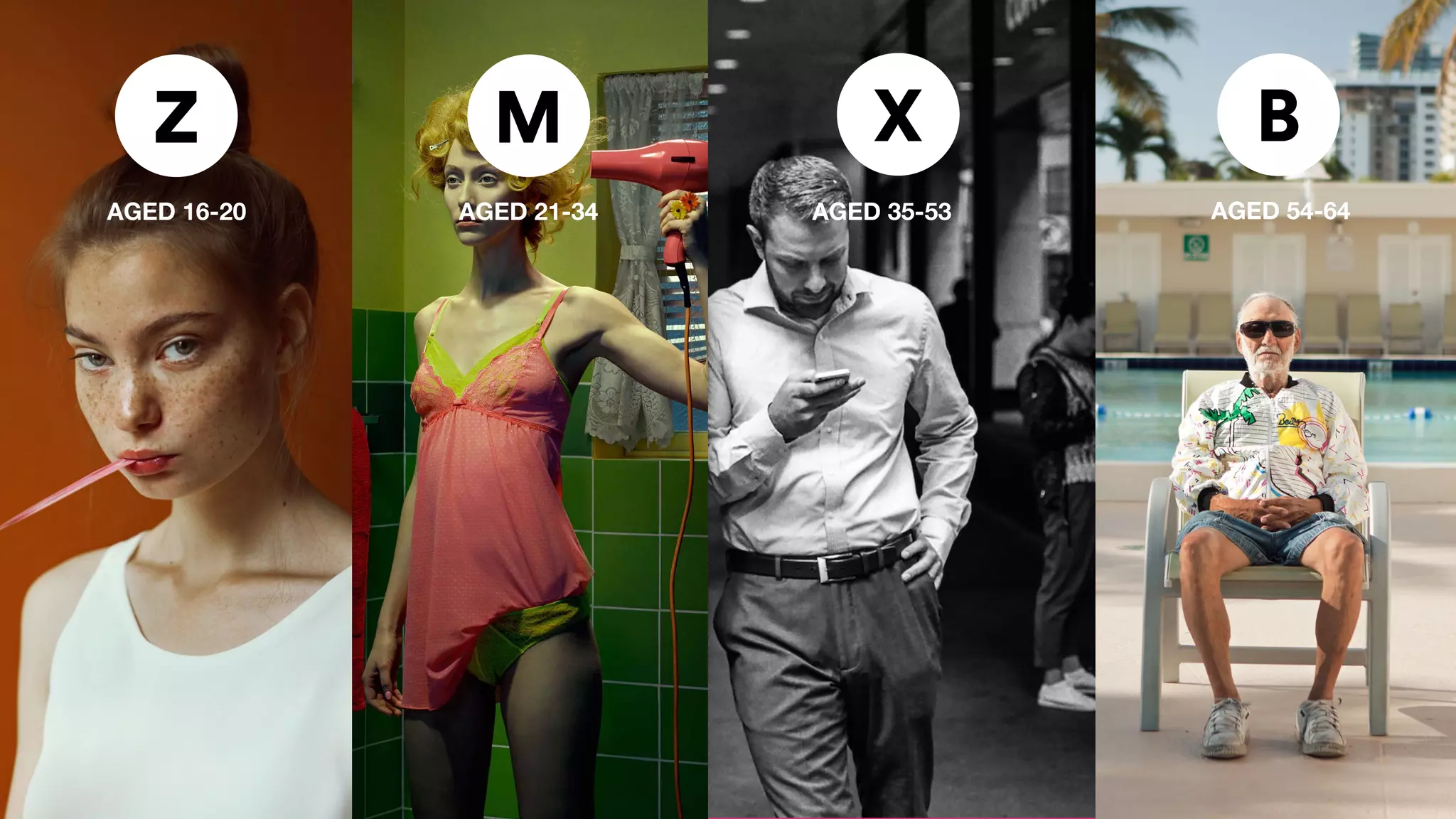 Z M X B
AGED 16-20 AGED 21-34 AGED 35-53 AGED 54-64
 