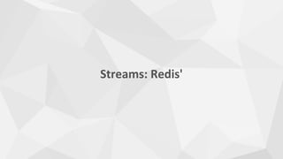 Streams: Redis'
 