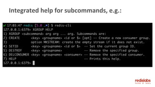 Integrated help for subcommands, e.g.:
 
