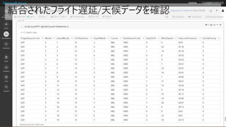結合されたフライト遅延/天候データを確認
 