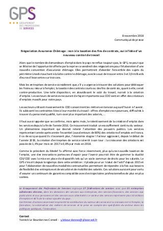 8 novembre 2018
Communiqué de presse
Négociation Assurance Chômage : non à la taxation des fins de contrats, oui à l’idée ...