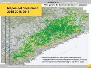 18
Observació de la Terra i espai forestal, eines de diagnòstic, Barcelona, 8 de novembre del 2018
1. INTRODUCCIÓ 2. íNDEX...