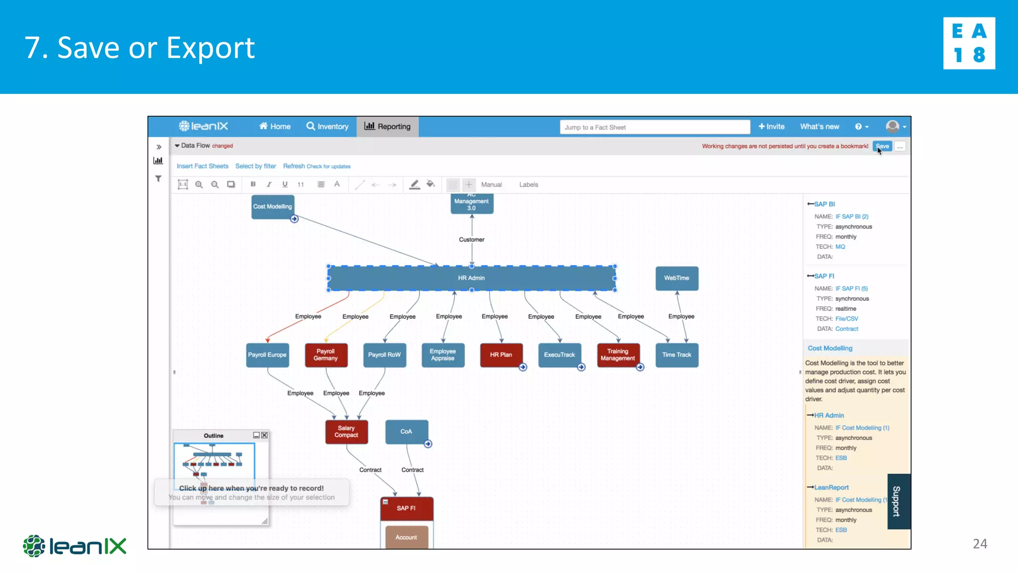 7. Save or Export
24
 