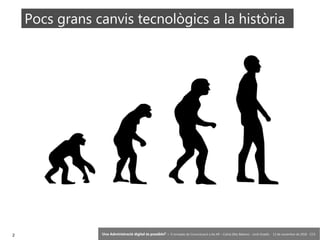 2 ‘Una Administració digital és possible?’ – II Jornades de Comunicació a les AP – Calvià (Illes Balears) - Jordi Graells - 13 de novembre de 2018 - CC0
Pocs grans canvis tecnològics a la història
 