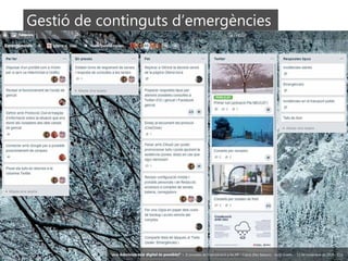 91 ‘Una Administració digital és possible?’ – II Jornades de Comunicació a les AP – Calvià (Illes Balears) - Jordi Graells - 13 de novembre de 2018 - CC0
Gestió de continguts d’emergències
‘Una Administració digital és possible?’ – II Jornades de Comunicació a les AP – Calvià (Illes Balears) - Jordi Graells - 13 de novembre de 2018 - CC0
 