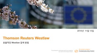 Thomson Reuters Westlaw
효율적인 Westlaw 검색 방법
REUTERS / Francois Lenoir
2018년 11월 13일
 