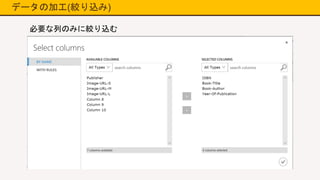データの加工(絞り込み)
必要な列のみに絞り込む
 