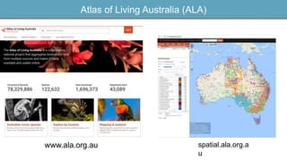 Atlas of Living Australia (ALA)
spatial.ala.org.a
u
www.ala.org.au
 
