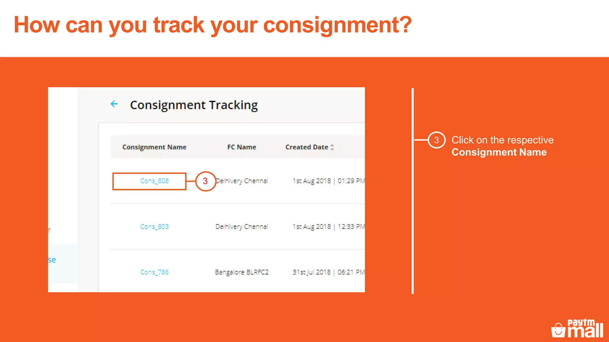 Click on the respective
Consignment Name
3
3
How can you track your consignment?
 
