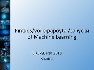 Pintxos/voileipäpöytä /закуски
of Machine Learning
BigSkyEarth 2018
Kaarina
 