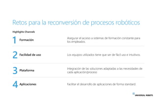 1 Formación
Asegurar el acceso a sistemas de formación constante para
los empleados.
2 Facilidad de uso Los equipos utiliz...