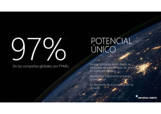 POTENCIAL
ÚNICO
Somos utilizados tanto desde las
pequeñas empresas hasta las grandes,
en múltiples campos
Aportamos crecim...