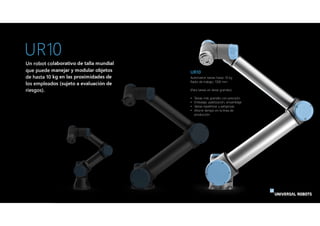 UR10
Un robot colaborativo de talla mundial
que puede manejar y modular objetos
de hasta 10 kg en las proximidades de
los ...
