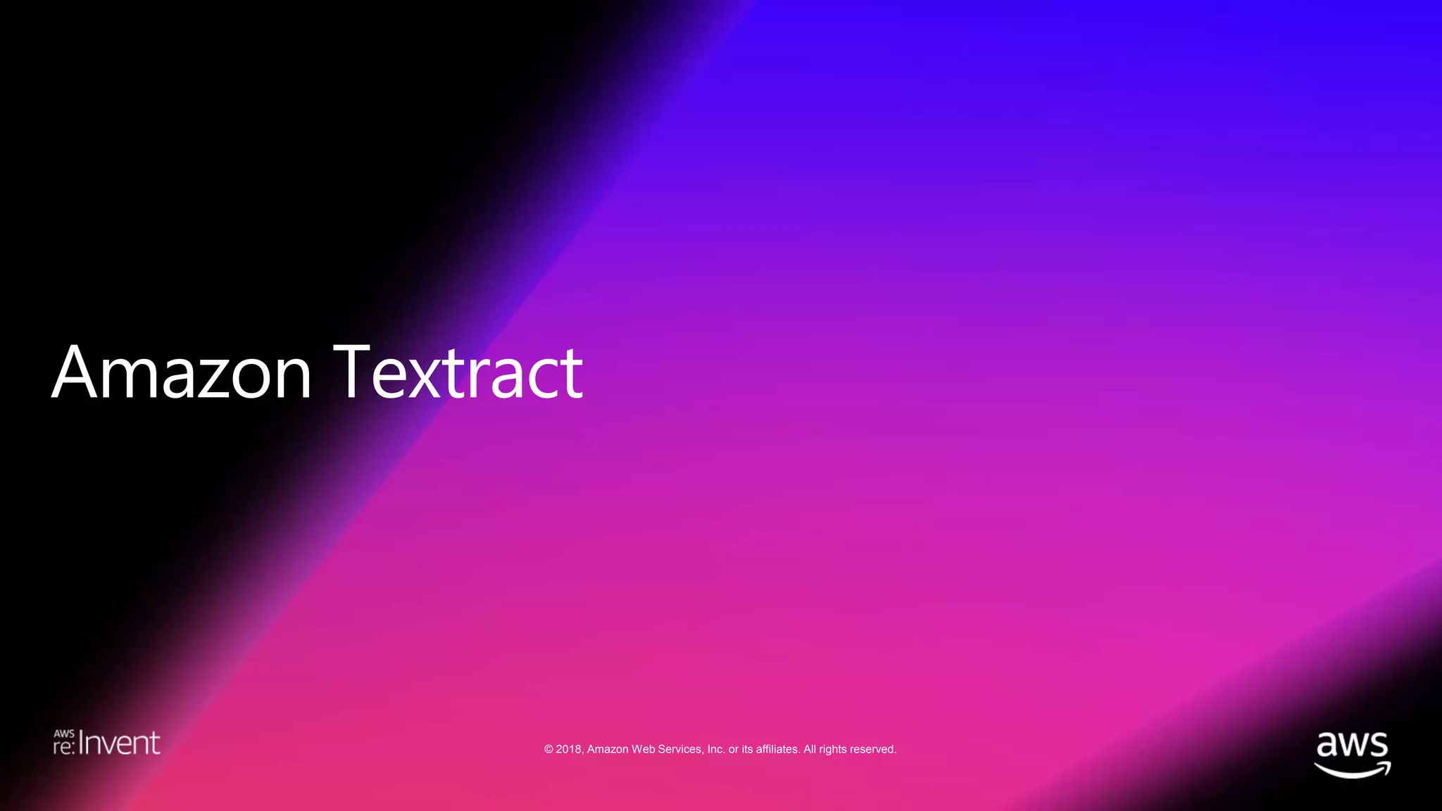 © 2018, Amazon Web Services, Inc. or its affiliates. All rights reserved.
 