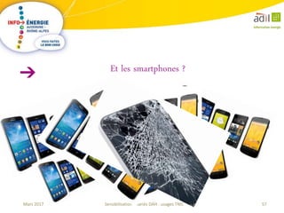 57Sensibilisation salariés DAH : usages TNICMars 2017
Et les smartphones ?
 