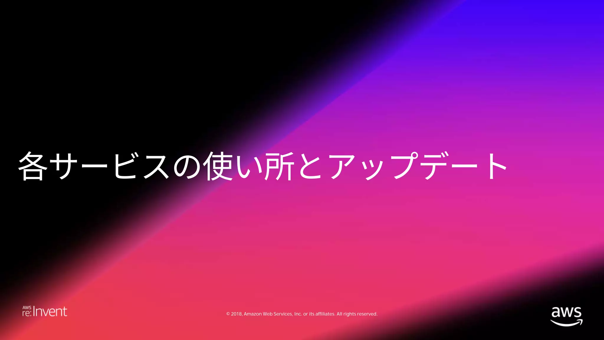 © 2018, Amazon Web Services, Inc. or its affiliates. All rights reserved.
 