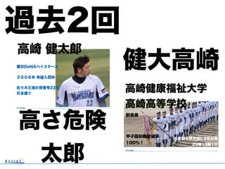 過去2回
健大高崎
高さ危険 
太郎
 