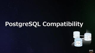 © 2018, Amazon Web Services, Inc. or its Affiliates. All rights reserved.
PostgreSQL Compatibility
 