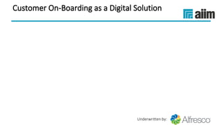 Underwritten by:
Customer On-Boarding as a Digital Solution
 