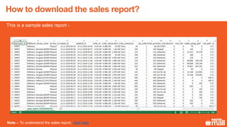 How to download the sales report?
This is a sample sales report -
Note – To understand the sales report, click here.
 