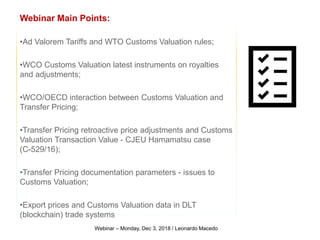 Customs Valuation and Transfer Pricing | PDF