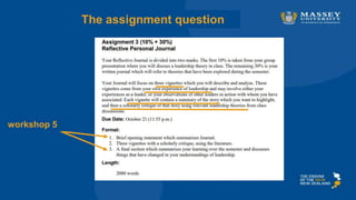 The assignment question
workshop 5
 
