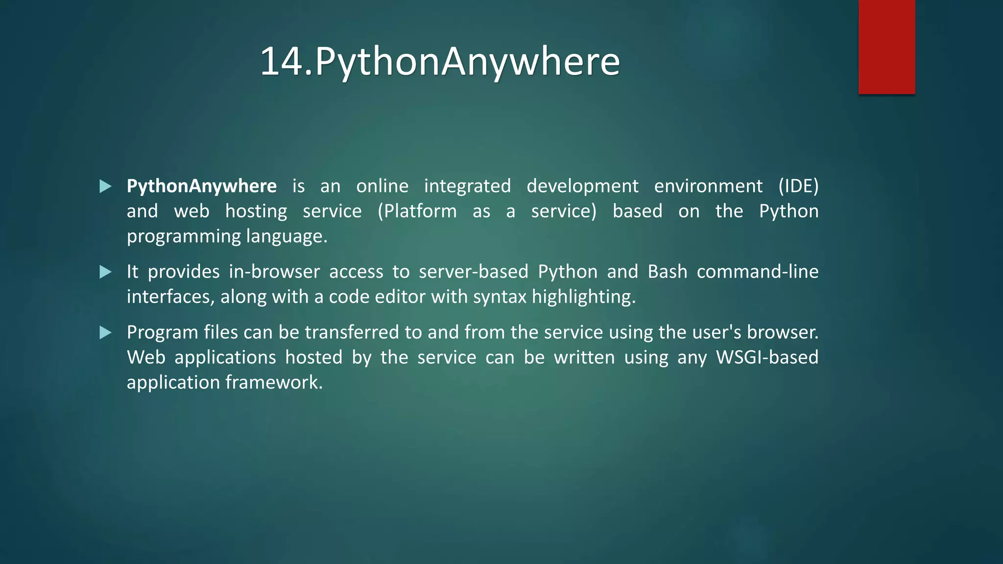 20 best ide's for python programming in 2018 | PPTX
