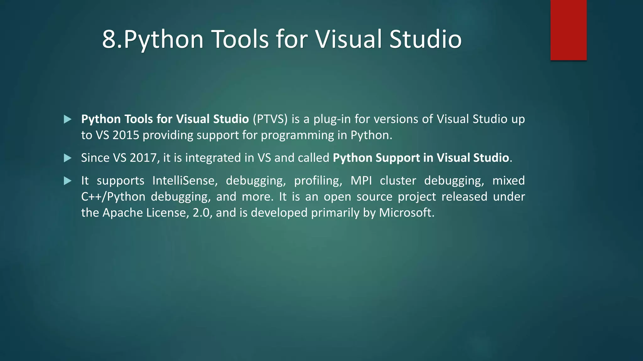20 best ide's for python programming in 2018 | PPTX