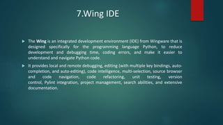 20 best ide's for python programming in 2018 | PPT