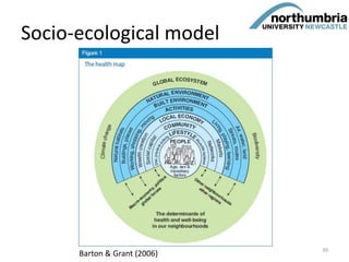 Socio-ecological model
Barton & Grant (2006) 39
 