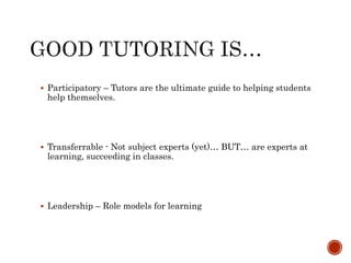 Course-embedded Tutoring: Training & Support | PPT