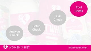 Tekki
Check
Setup
Check
Tool
Check
@Michaela Linhart
Tekki
Check
Analyse
Check
 