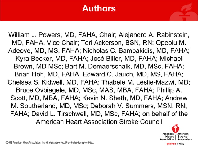 2018 AHA ASA guideline - guidelines for the early management of ...
