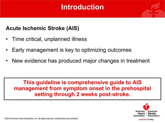 2018 AHA ASA guideline - guidelines for the early management of ...